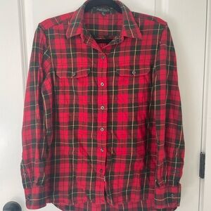 LRL Lauren Jeans Co Ralph Lauren Tartan Plaid Flannel Womens M